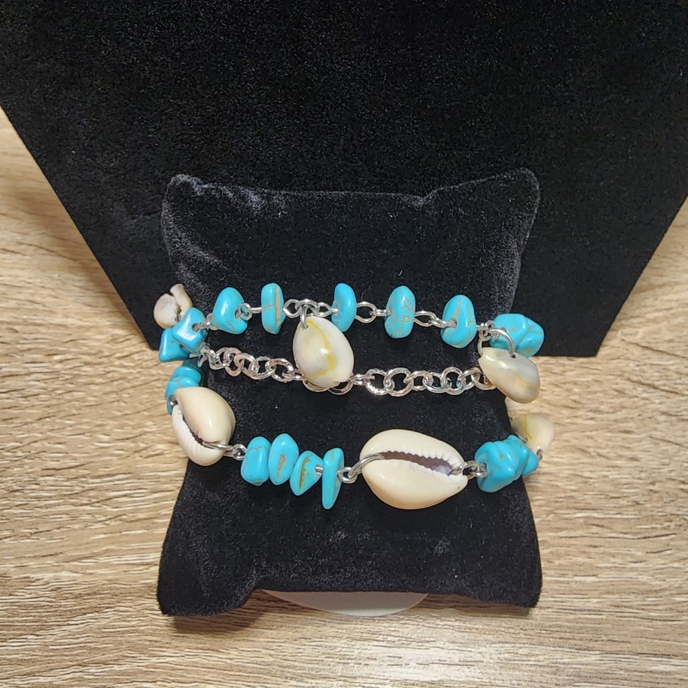 Turquoise and Shell Bracelet